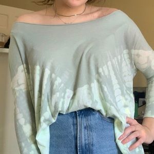 Free people green tie dye top